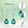 wholesale 925 Sterling Silver Green CZ Dragonfly Drop Earrings for Women-0-1