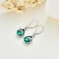 wholesale 925 Sterling Silver Green CZ Dragonfly Drop Earrings for Women-0-3