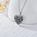 wholesale 925 Sterling Silver 925 Heart-Shaped Photo Locket Pendant with Roses and Leaves Design for Women-0-3