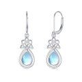 wholesale 925 Sterling Silver Moonstone Teardrop Celtic Knot Dangle Earrings for Women-0-0