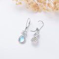 wholesale 925 Sterling Silver Moonstone Teardrop Celtic Knot Dangle Earrings for Women-0-2
