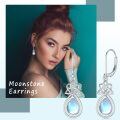 wholesale 925 Sterling Silver Moonstone Teardrop Celtic Knot Dangle Earrings for Women-0-4