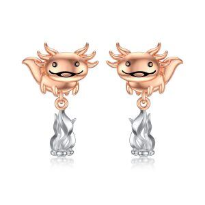 Sterling Silver Axolotl Earrings-0