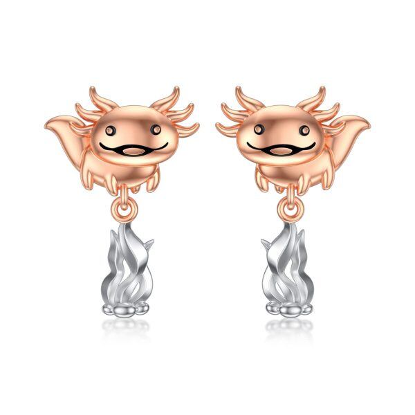 Sterling Silver Axolotl Earrings-0