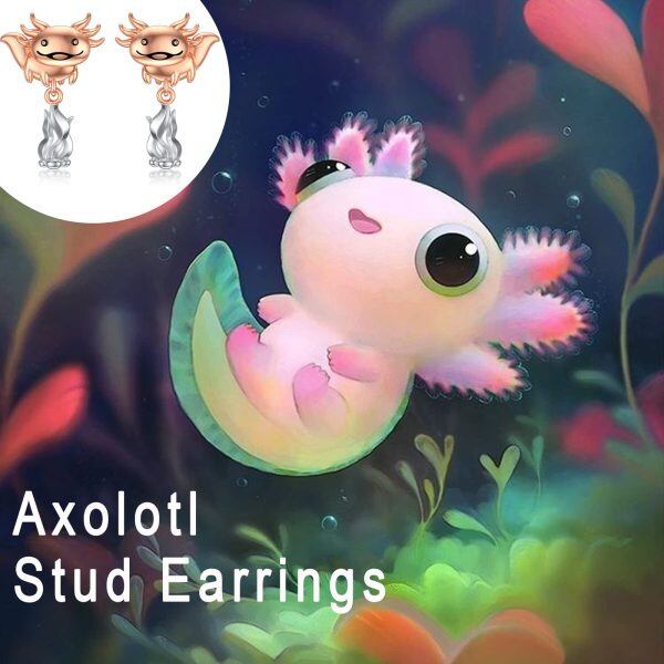 Sterling Silver Axolotl Earrings-5