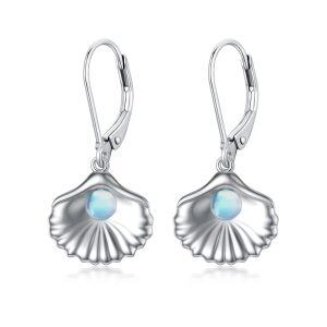 Sterling Silver Seashell Earrings-0