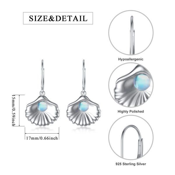 Sterling Silver Seashell Earrings-1