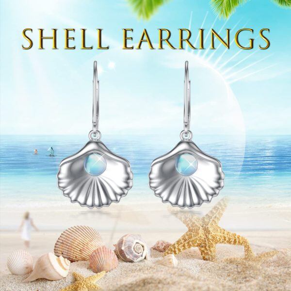 Sterling Silver Seashell Earrings-5