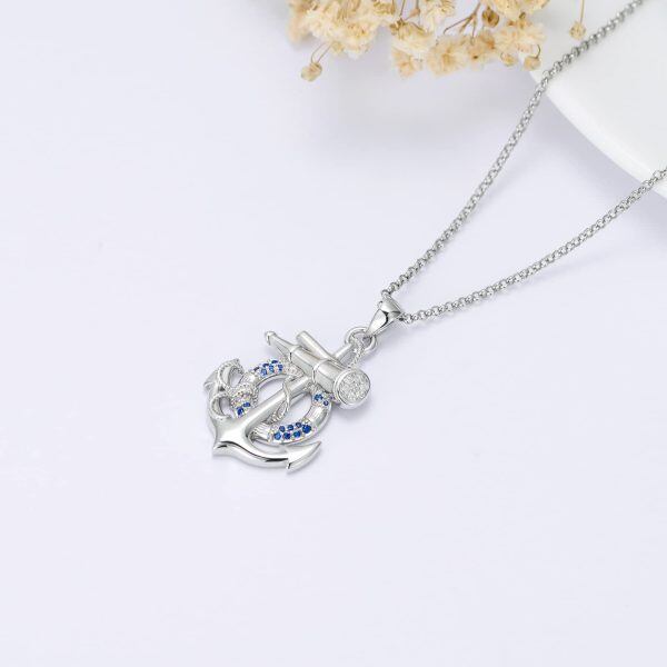 Sterling Silver Anchor Necklace-4