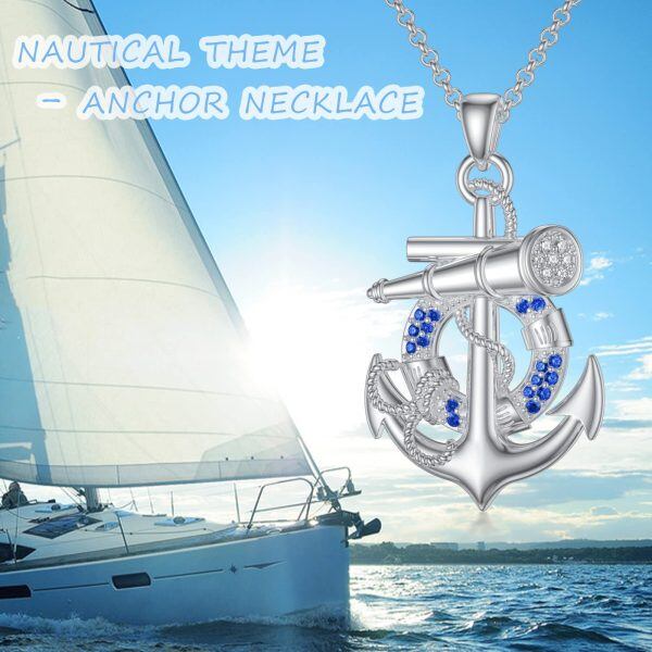 Sterling Silver Anchor Necklace-5