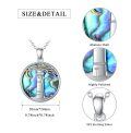 wholesale 925 Sterling Silver Round Abalone Shell Lighthouse Pendant Necklace for Women-0-1