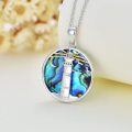 wholesale 925 Sterling Silver Round Abalone Shell Lighthouse Pendant Necklace for Women-0-4