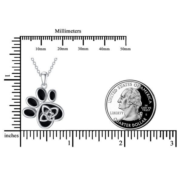 Sterling Silver Dog Paw Celtic Necklace-5