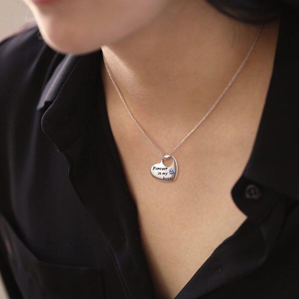 Sterling Silver Heart Necklace-3