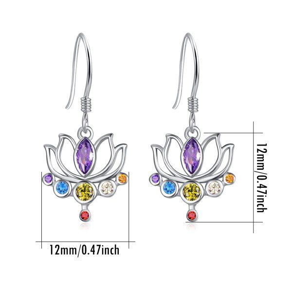 Sterling Silver Lotus Flower Earrings-1