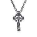 wholesale 925 Sterling Silver Celtic Knot Cross Pendant Necklace  with Chain 45cm Length-0-0