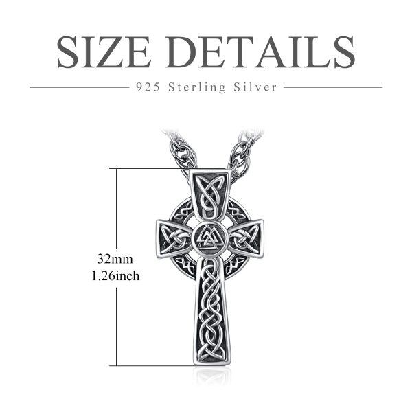 Sterling Silver Celtic Knot Cross Necklace-1