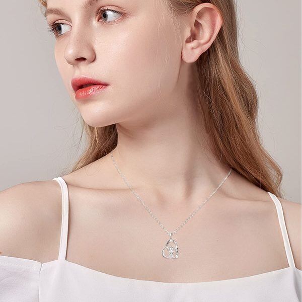 Sterling Silver Elephant Heart Necklace-2