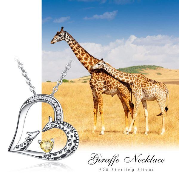 Sterling Silver Giraffe Necklace-5