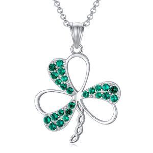 Sterling Silver Clover Necklace-0