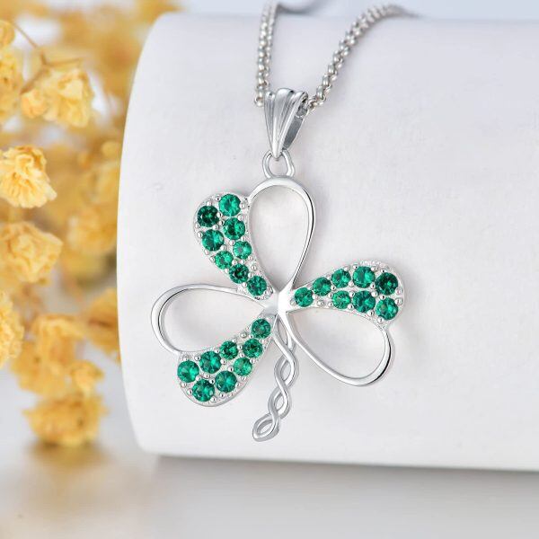 Sterling Silver Clover Necklace-3