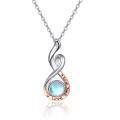 wholesale 925 Sterling Silver Infinity Moonstone I Love You More Pendant Necklace for Women-0-0