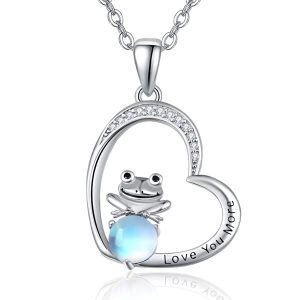 Sterling Silver Frog Heart Necklace-0