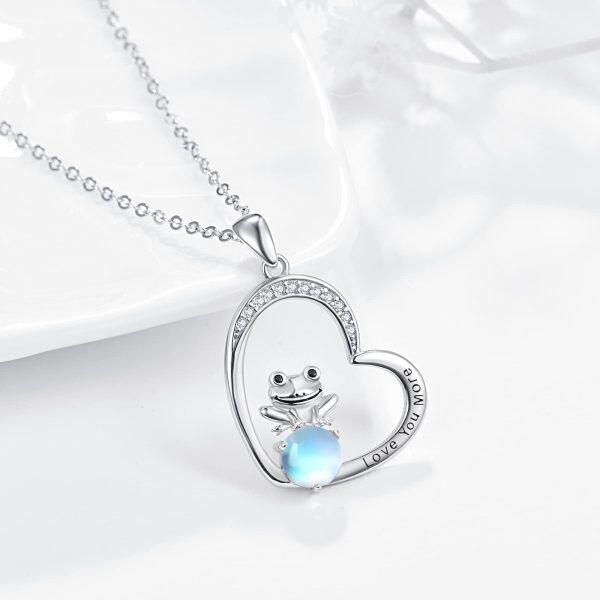 Sterling Silver Frog Heart Necklace-1