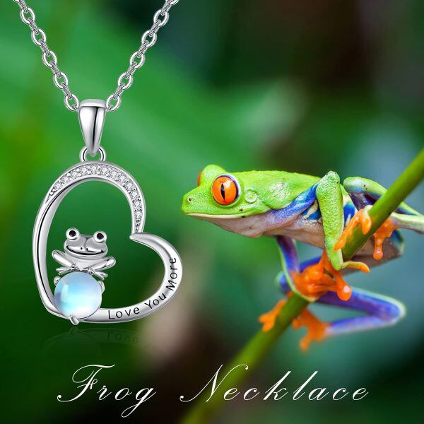 Sterling Silver Frog Heart Necklace-5