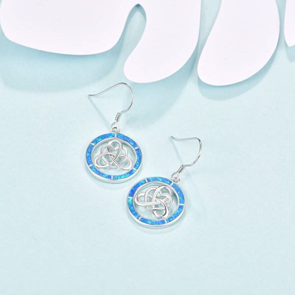 Sterling Silver Celtic Heart Earrings-1