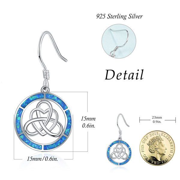 Sterling Silver Celtic Heart Earrings-4