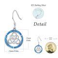 wholesale 925 Sterling Silver Blue Opal Celtic Knot Dangle Earrings for Women-0-4