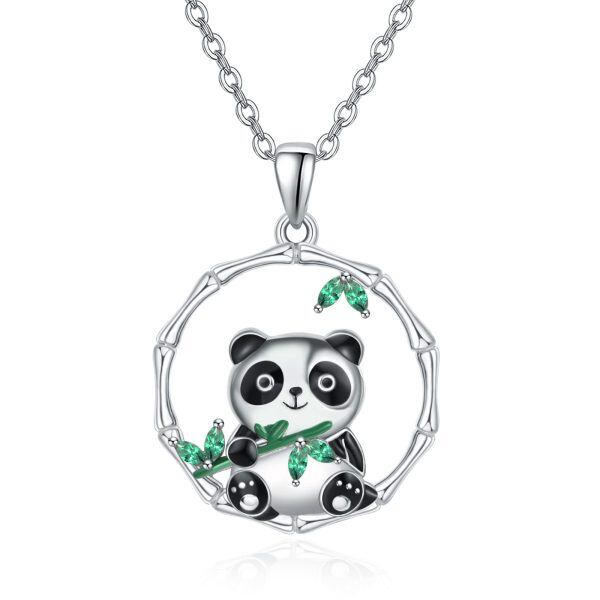 Sterling Silver Panda Necklace-0