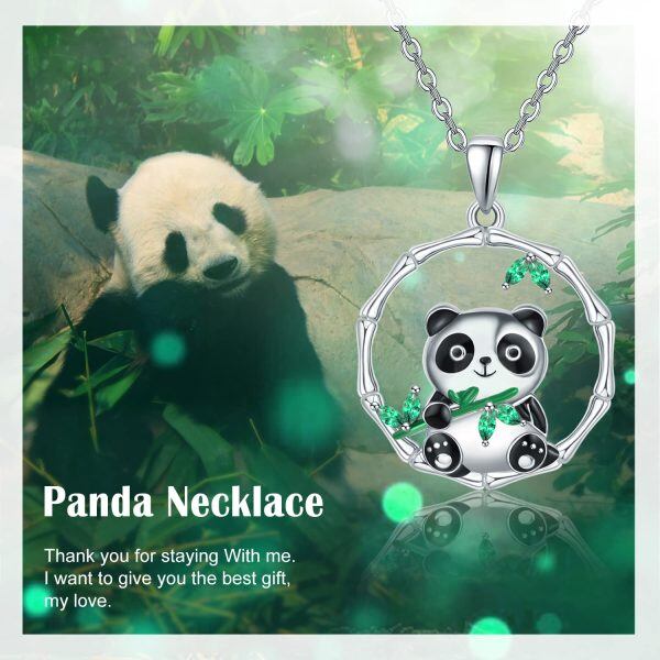 Sterling Silver Panda Necklace-3