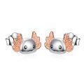 wholesale 925 Sterling Silver Axolotl Stud Earrings with Rose Gold Wings for Women-0-0