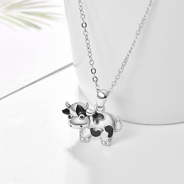 Sterling Silver Cow Necklace-1