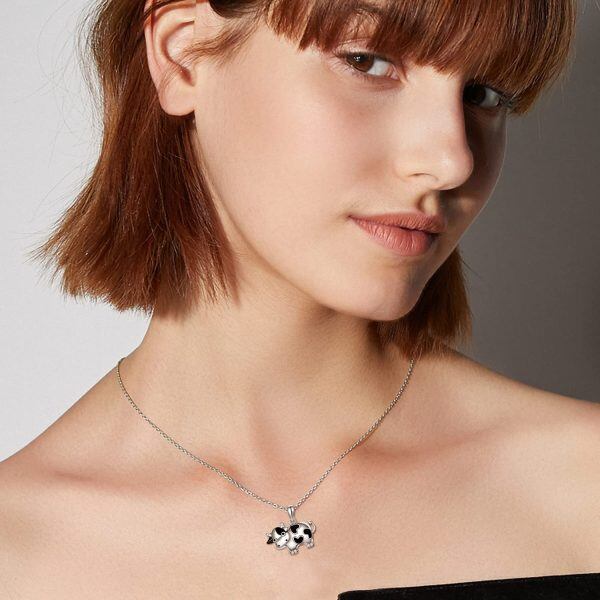 Sterling Silver Cow Necklace-4