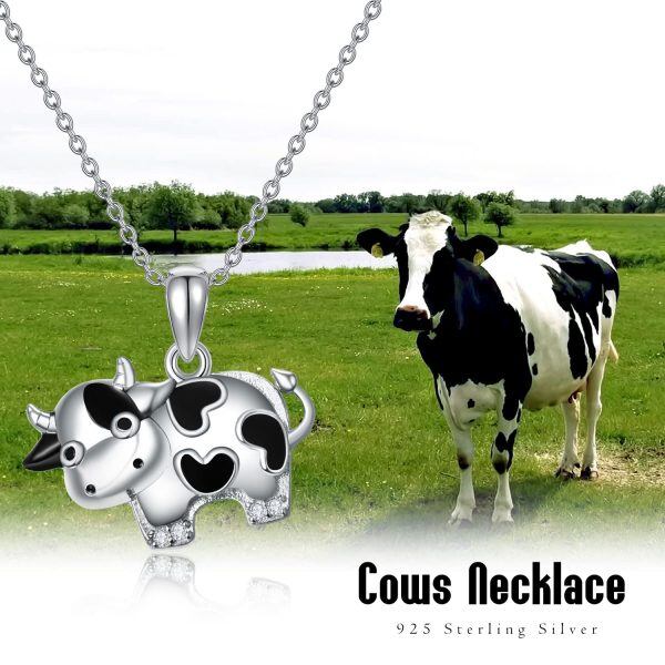 Sterling Silver Cow Necklace-5