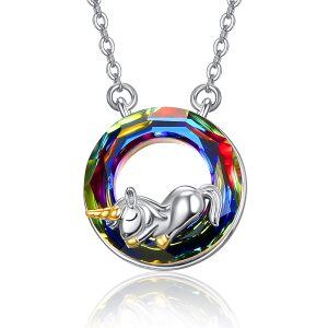 Sterling Silver Unicorn Necklace-0