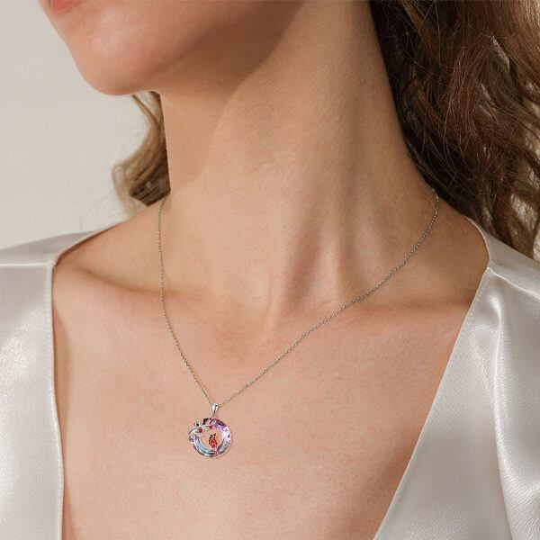 Sterling Silver Crystal Cardinal Necklace-3