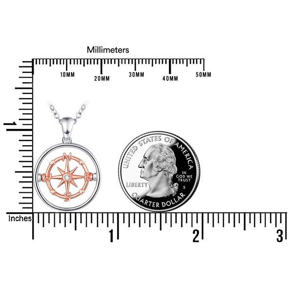 Sterling Silver Compass Necklace-5