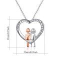wholesale 925 Sterling Silver Heart Shaped Sisters Forever Friendship Pendant Necklace-0-1