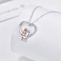 wholesale 925 Sterling Silver Heart Shaped Sisters Forever Friendship Pendant Necklace-0-2