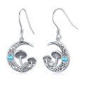 wholesale 925 Sterling Silver Turquoise Mushroom Moon Drop Earrings for Women-0-0