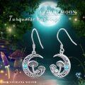 wholesale 925 Sterling Silver Turquoise Mushroom Moon Drop Earrings for Women-0-2
