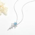wholesale 925 Sterling Silver 925 Blue CZ Faith Cross Snowflake Pendant Necklace for Women-0-7