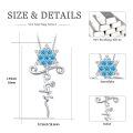 wholesale 925 Sterling Silver 925 Blue CZ Faith Cross Snowflake Pendant Necklace for Women-0-8