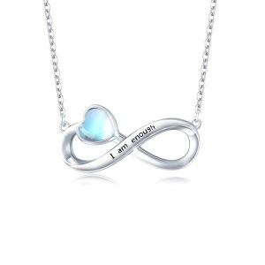 Sterling Silver Infinity Heart Necklace-0