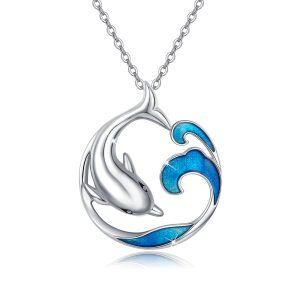 Sterling Silver Dolphin Necklace-0