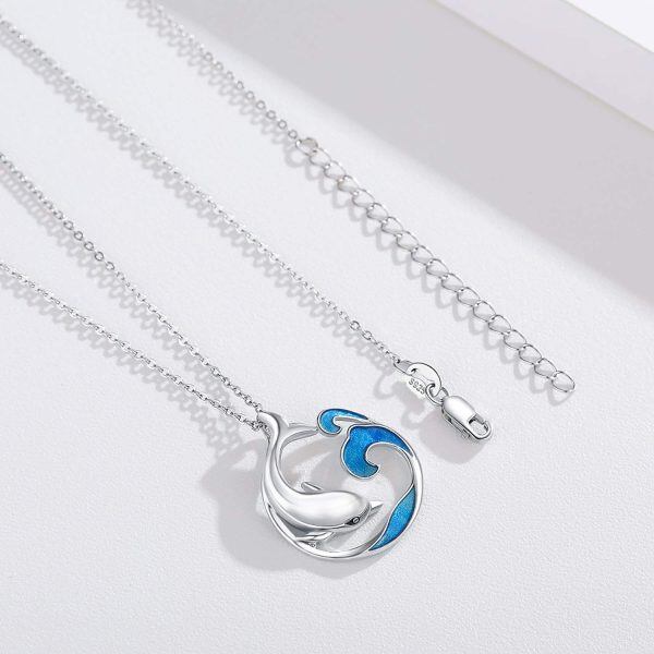 Sterling Silver Dolphin Necklace-2